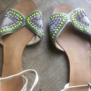 ZARA Beaded Open Toe Sandals